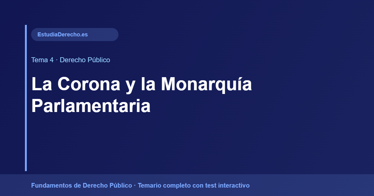 La Corona y la Monarquía Parlamentaria - Derecho Público EstudiaDerecho.es