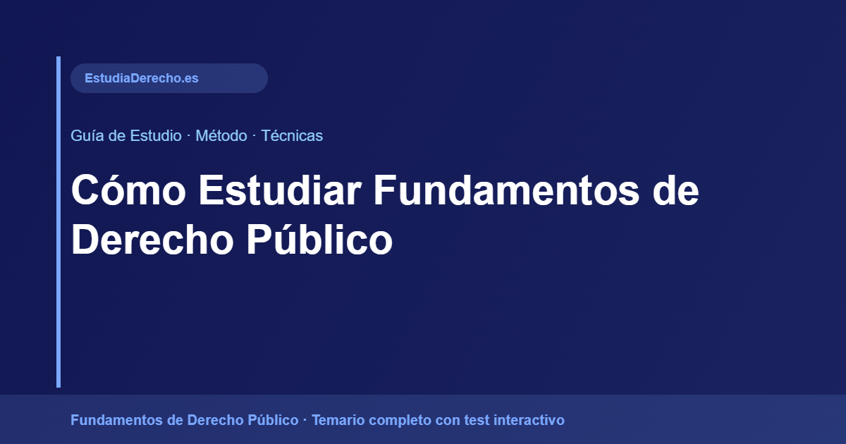 Cómo Estudiar Fundamentos de Derecho Público - Derecho Público EstudiaDerecho.es