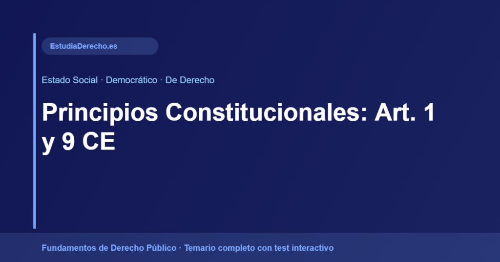 Principios Constitucionales de España: Artículos 1 y 9 CE Explicados