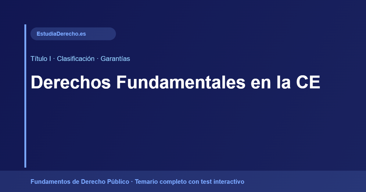 Derechos Fundamentales en la CE - Derecho Público EstudiaDerecho.es