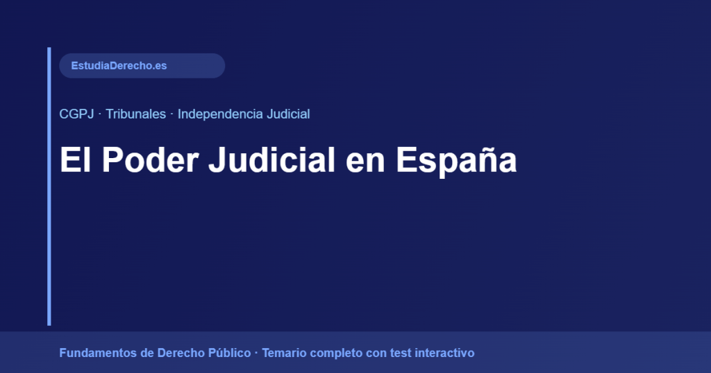 El Poder Judicial en España: CGPJ, Organización y Órdenes Jurisdiccionales