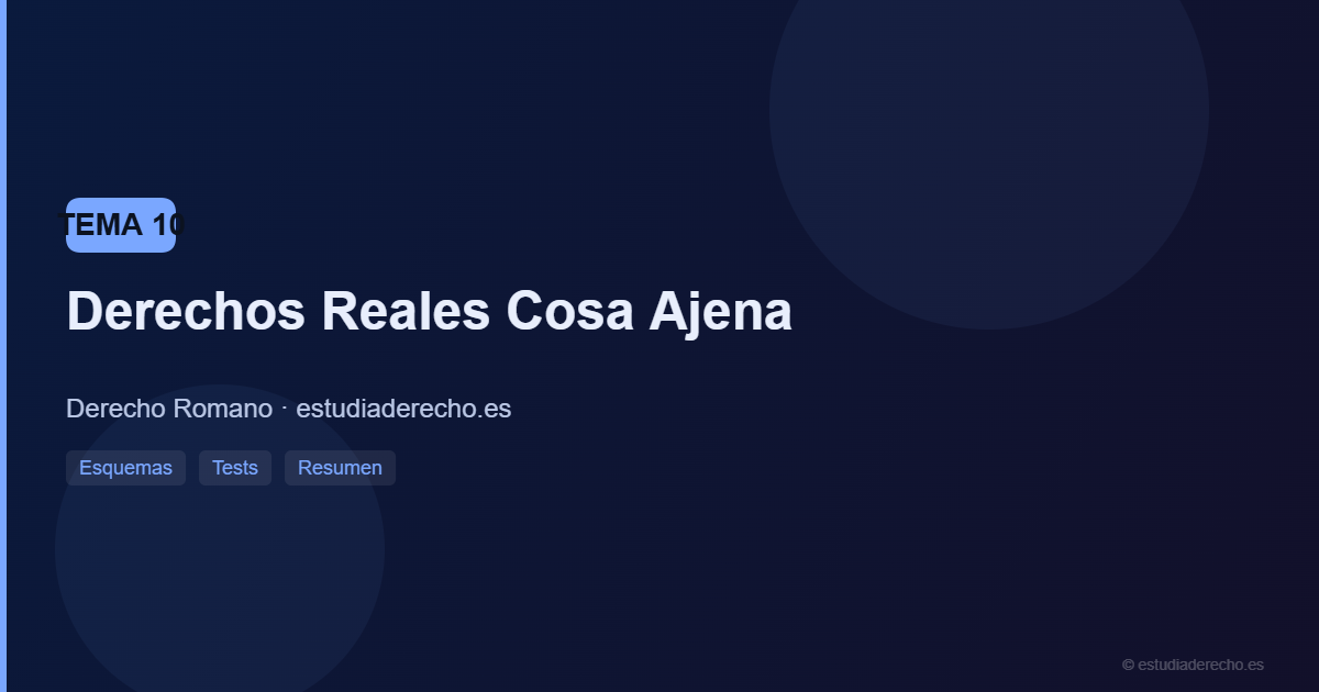 Derecho Romano – Derechos Reales Cosa Ajena Derechos Reales Cosa Ajena - Derecho Romano estudiaderecho.es
