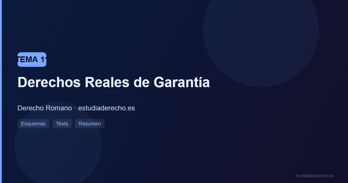Derecho Romano – Derechos Reales de Garantía Derechos Reales de Garantía - Derecho Romano estudiaderecho.es