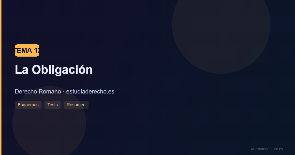 La Obligación - Derecho Romano estudiaderecho.es