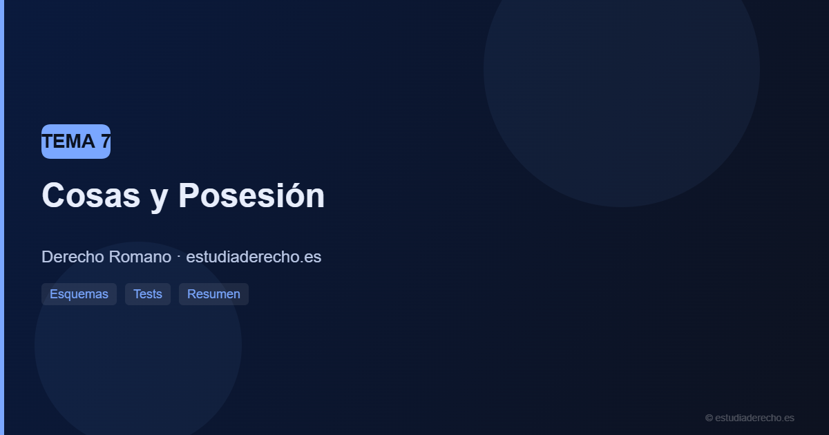 Cosas y Posesión - Derecho Romano estudiaderecho.es